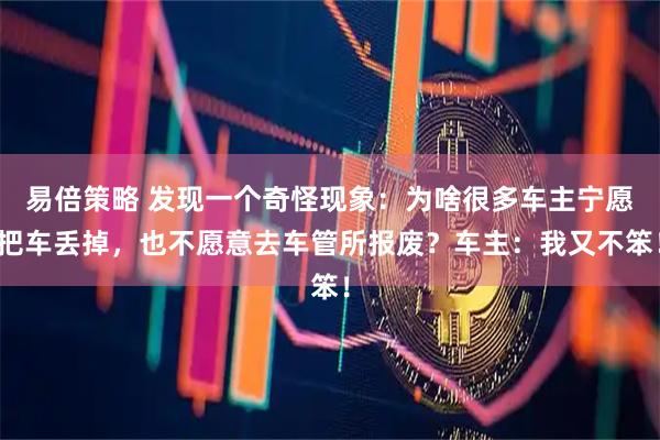 易倍策略 发现一个奇怪现象:为啥很多车主宁愿把车丢掉,也不愿意去车管所报废?车主:我又不笨!