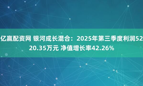 亿赢配资网 银河成长混合:2025年第三季度利润5220.35万元 净值增长率42.26%